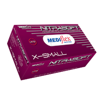 Mediflex Nitrasoft Powder Free Blue Nitrile Gloves - Various Sizes - Box 200